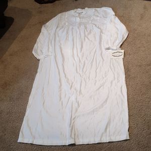 Vtg 80s Cachet Satin Prairie Nightgown M